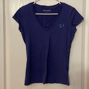 True Religion Oversized Buddha V-Neck T-Shirt Blue S